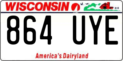 WI license plate 864UYE