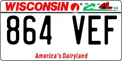 WI license plate 864VEF
