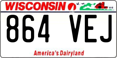 WI license plate 864VEJ