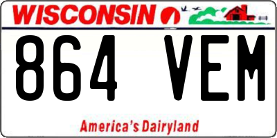 WI license plate 864VEM