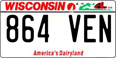 WI license plate 864VEN