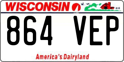WI license plate 864VEP