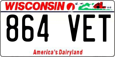 WI license plate 864VET