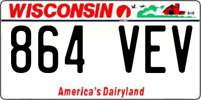 WI license plate 864VEV