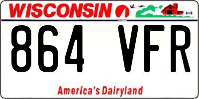 WI license plate 864VFR