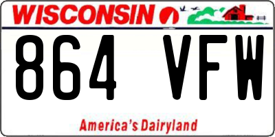 WI license plate 864VFW
