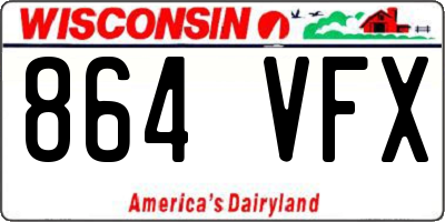 WI license plate 864VFX