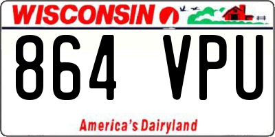 WI license plate 864VPU