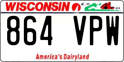 WI license plate 864VPW