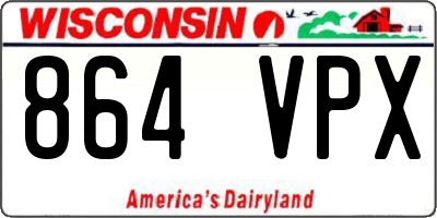WI license plate 864VPX