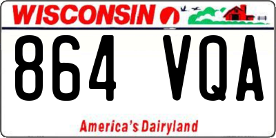 WI license plate 864VQA