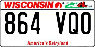 WI license plate 864VQO