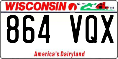WI license plate 864VQX