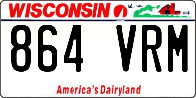 WI license plate 864VRM