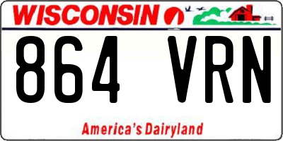 WI license plate 864VRN
