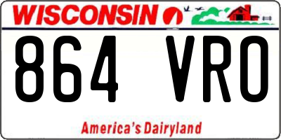 WI license plate 864VRO