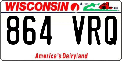 WI license plate 864VRQ