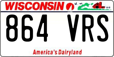 WI license plate 864VRS