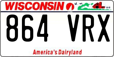 WI license plate 864VRX