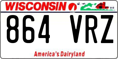 WI license plate 864VRZ