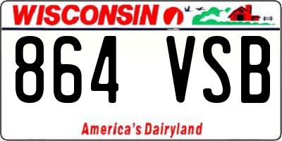 WI license plate 864VSB