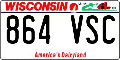 WI license plate 864VSC