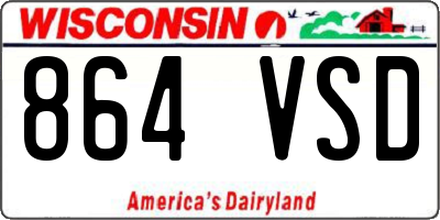 WI license plate 864VSD