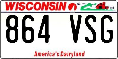 WI license plate 864VSG
