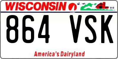 WI license plate 864VSK