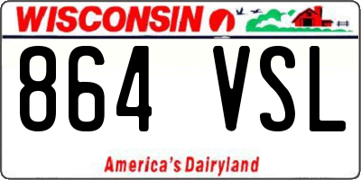 WI license plate 864VSL
