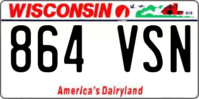WI license plate 864VSN