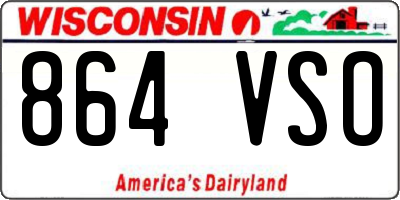 WI license plate 864VSO