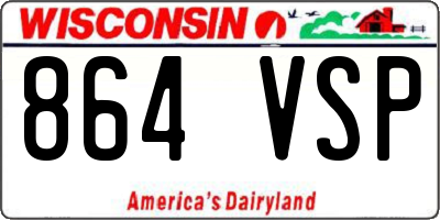 WI license plate 864VSP