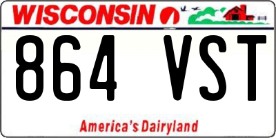 WI license plate 864VST