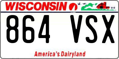 WI license plate 864VSX