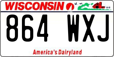 WI license plate 864WXJ