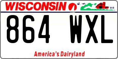 WI license plate 864WXL