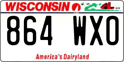 WI license plate 864WXO