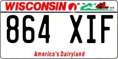 WI license plate 864XIF