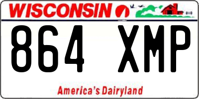 WI license plate 864XMP