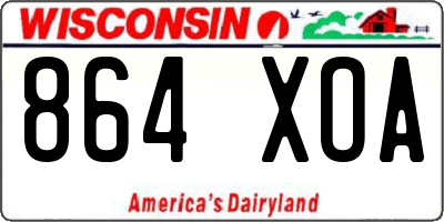 WI license plate 864XOA