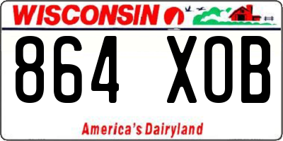 WI license plate 864XOB