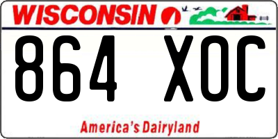 WI license plate 864XOC
