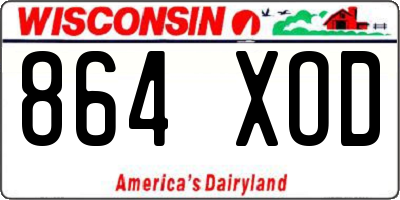 WI license plate 864XOD