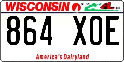WI license plate 864XOE