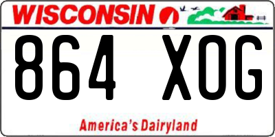 WI license plate 864XOG