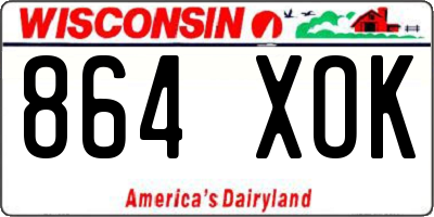 WI license plate 864XOK