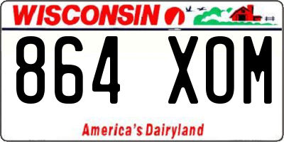 WI license plate 864XOM