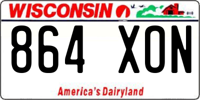 WI license plate 864XON