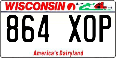 WI license plate 864XOP